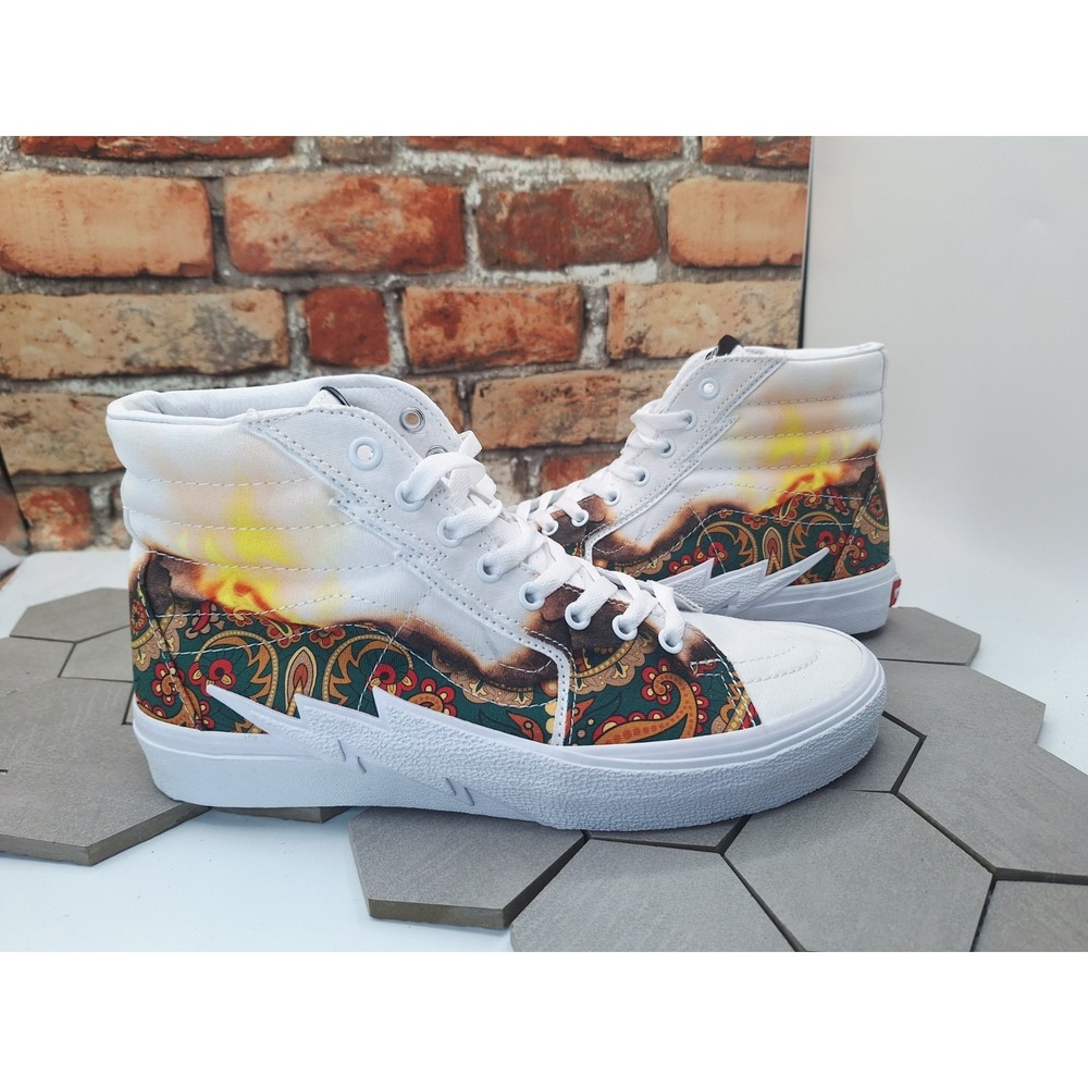 Vans Sk8-Hi Bolt Big Reveal Taos White Volcano Graphic Tan Men's‎ Sz 10 Rare - Picture 3 of 11